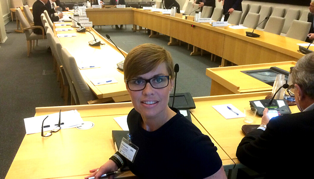 Medierettsadvokat Ina Lindahl Nyrud, her på en høring på Stortinget. Foto: Privat Medierettsadvokat Ina Lindahl Nyrud, her på en høring på Stortinget. Foto: Privat