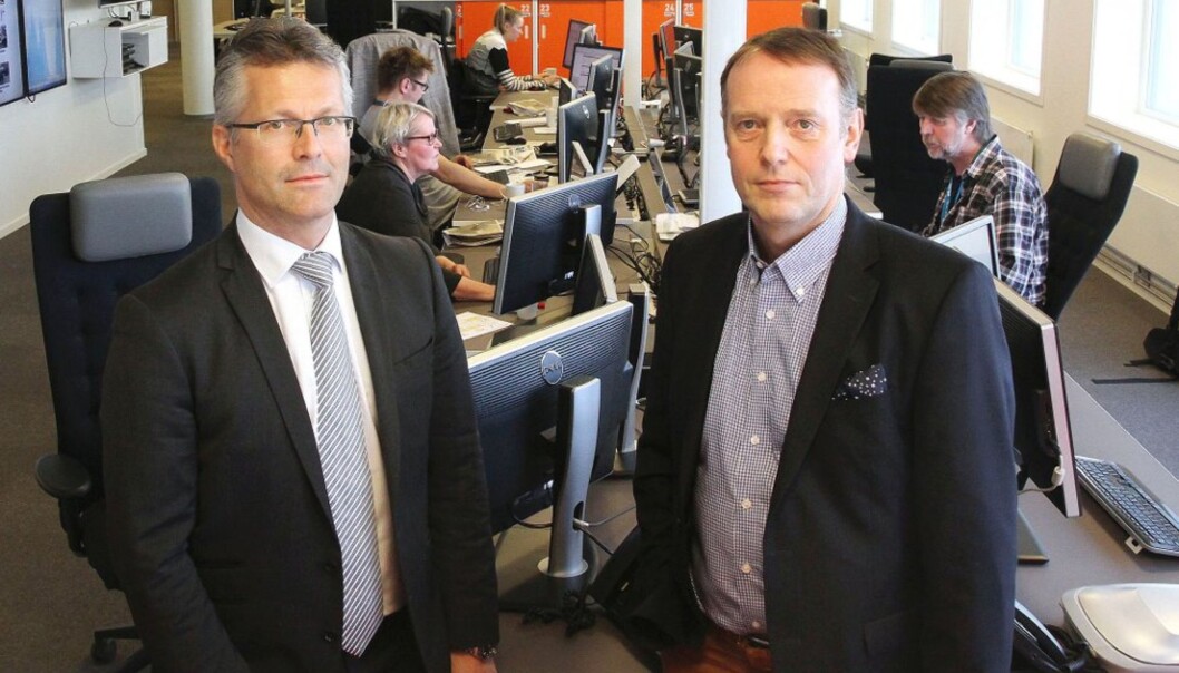 Advokat Trond Hatland (til venstre) og sjefredaktør Jan-Eirik Hanssen i Avisa Nordland. Foto: Rune Grønlie/Avisa Nordland Advokat Trond Hatland (til venstre) og sjefredaktør Jan-Eirik Hanssen i Avisa Nordland. Foto: Rune Grønlie/Avisa Nordland