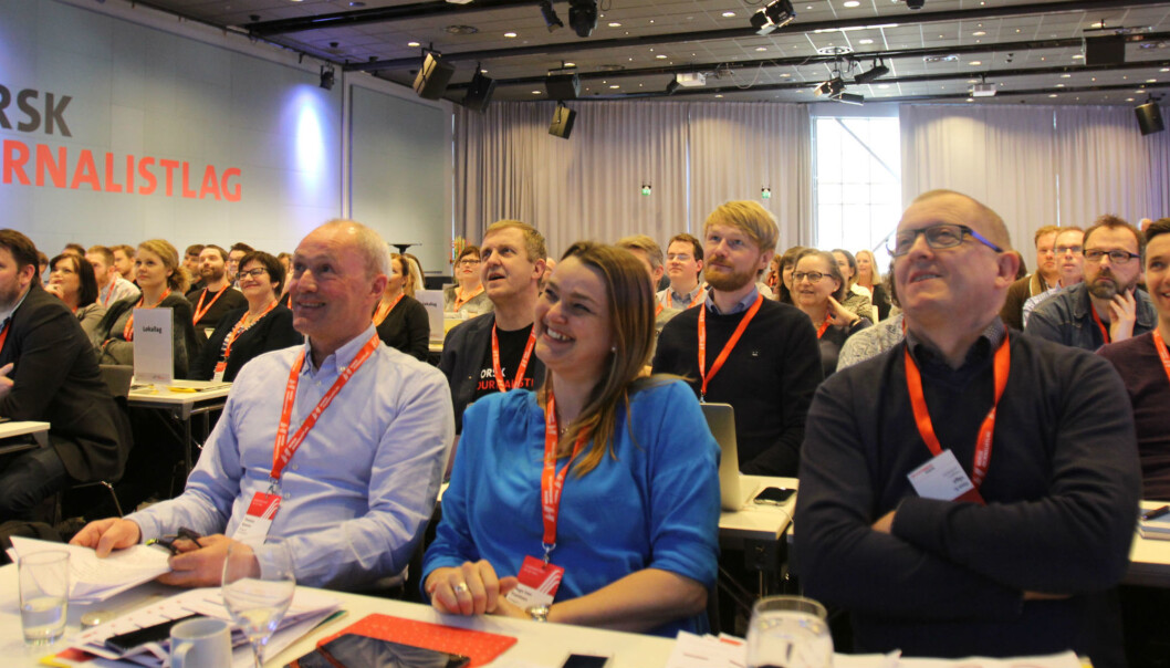 NJs lederduo Thomas Spence og Hege Iren Frantzen stiler mot gjenvalg når landsmøtet avsluttes torsdag. Foto: Martin Huseby Jensen NJs lederduo Thomas Spence og Hege Iren Frantzen stiler mot gjenvalg når landsmøtet avsluttes torsdag. Foto: Martin Huseby Jensen