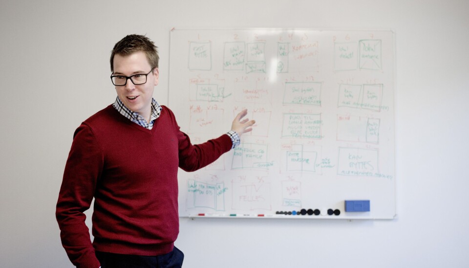 Eirik Hoff Lysholm, publisher i Dagsavisen, forsøker å skissere framtiden for mediebransjen. Foto: Jan Inge Haga