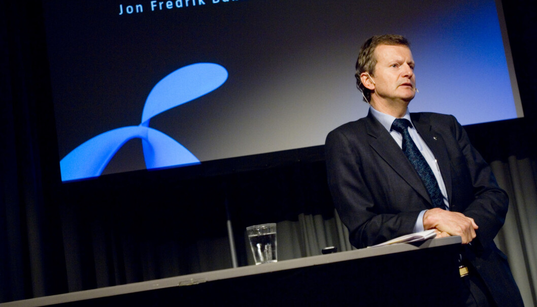 Telenors konsernsjef Jon Fredrik Baksaas tar et regnskapsmessig tap på 276 millioner kroner i Amedia. Foto: Telenor Telenors konsernsjef Jon Fredrik Baksaas tar et regnskapsmessig tap på 276 millioner kroner i Amedia. Foto: Telenor