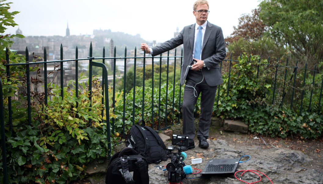 Espen Aas på toppen av Edinburgh. Foto: Johan E. Bull Espen Aas på toppen av Edinburgh. Foto: Johan E. Bull