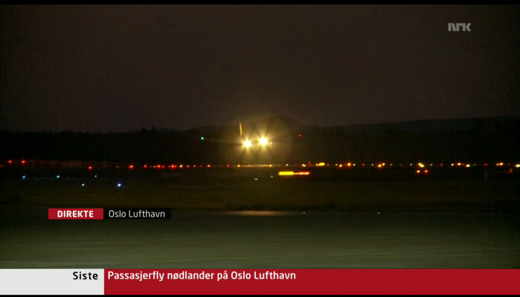 NRK sendte nødlanding direkte i august. Foto: NRK NRK sendte nødlanding direkte i august. Foto: NRK