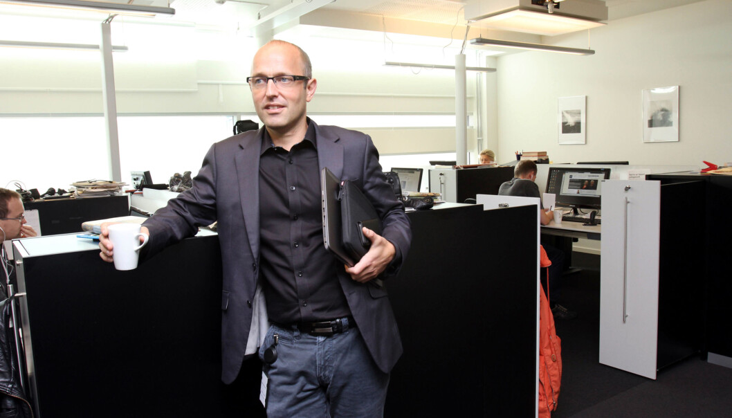 Ansvarlig redaktør Mads Storvik i Nationen er i gang med arbeidet med å redusere frekvensen på papiravisen - Foto: Birgit Dannenberg Ansvarlig redaktør Mads Storvik i Nationen er i gang med arbeidet med å redusere frekvensen på papiravisen - Foto: Birgit Dannenberg