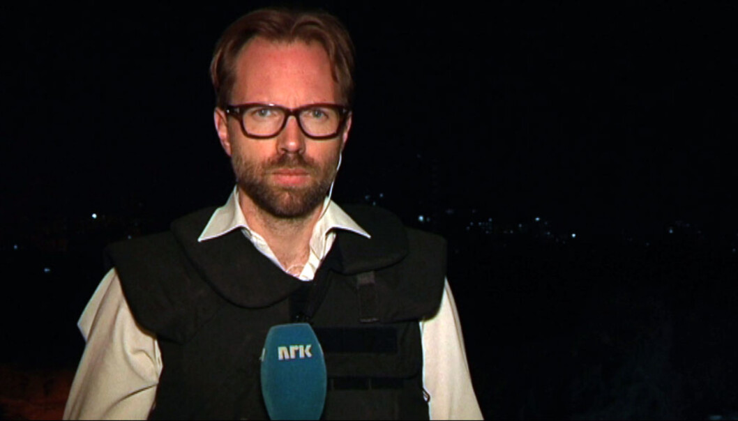 Sigurd Falkenberg Mikkelsen. Her fra et besøk på Gaza. Foto: NRK Sigurd Falkenberg Mikkelsen. Her fra et besøk på Gaza. Foto: NRK