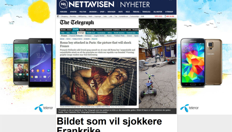 Slik så Nettavisens oppslag ut før de endret. Slik så Nettavisens oppslag ut før de endret.