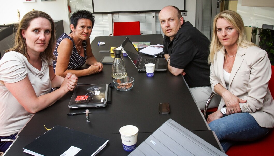 NJ-TIILLITSVALGTE I AMEDIA: Fra venstre Eva Stenbro, Britt-Ellen Negård, Lars Døvle Larssen og Line Finnøy Bakken. Foto: Kathrine Geard NJ-TIILLITSVALGTE I AMEDIA: Fra venstre Eva Stenbro, Britt-Ellen Negård, Lars Døvle Larssen og Line Finnøy Bakken. Foto: Kathrine Geard