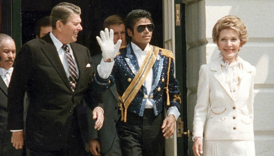 Michael Jackson med ekteparet Reagan. Foto: Wikimedia Commons/Det hvite hus