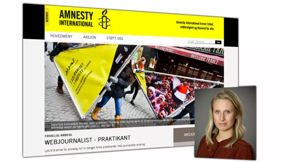 Amnestys utlysning, Kristin Rødland Buick innfelt. Fotomontasje: Journalisten
