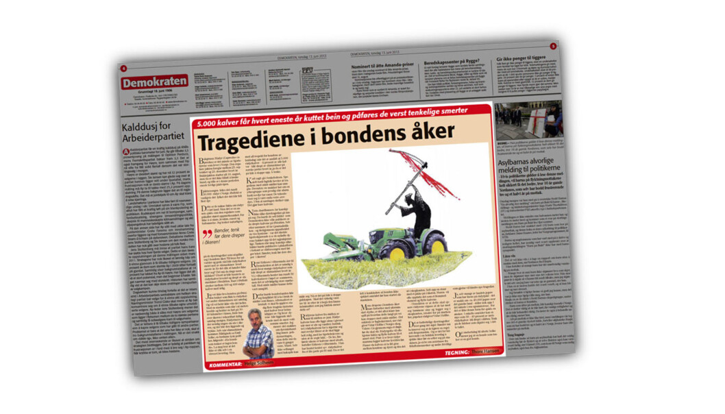 Denne kommentaren stod på trykk i Demokraten 13. juni i fjor. Faksimile Demokraten med kommentar uthevet. Denne kommentaren stod på trykk i Demokraten 13. juni i fjor. Faksimile Demokraten med kommentar uthevet.