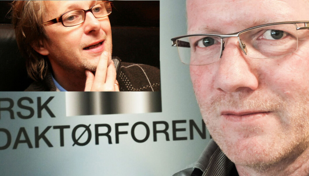 Arne Jensen svarer Lars Lillo-Stenberg (innfelt) med en sang. Foto:Kathrine Geard Arne Jensen svarer Lars Lillo-Stenberg (innfelt) med en sang. Foto:Kathrine Geard