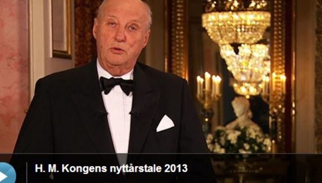 Kongens nyttårstale 2013, slik den presenteres på NRK.no. Kongens nyttårstale 2013, slik den presenteres på NRK.no.