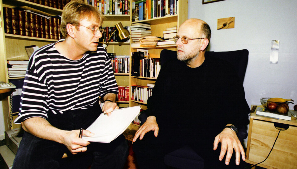 Kåre Hunstad intervjuer Thomas Quick på Säter psykiatriske klinikk i 1996. Foto: Bjørn Langsem