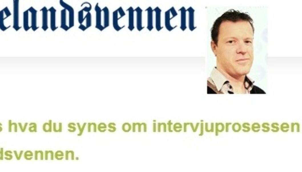 Slik åpner undersøkelsen Fædrelandsvennen har sendt ut. Christian Stavik foto: Martian Huseby Jensen Slik åpner undersøkelsen Fædrelandsvennen har sendt ut. Christian Stavik foto: Martian Huseby Jensen