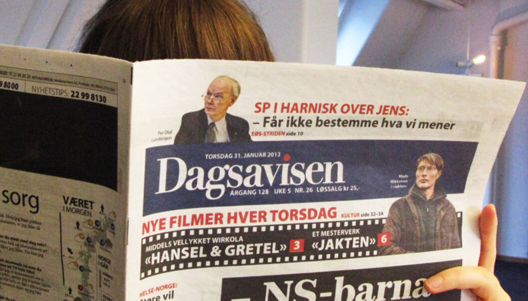 Frps Ib Thomsen mener Dagsavisen burde skjelve i buksene. Skremselspropaganda fra et regjeringsparti, mener klubbleder. foto: Martin Huseby Jensen Frps Ib Thomsen mener Dagsavisen burde skjelve i buksene. Skremselspropaganda fra et regjeringsparti, mener klubbleder. foto: Martin Huseby Jensen