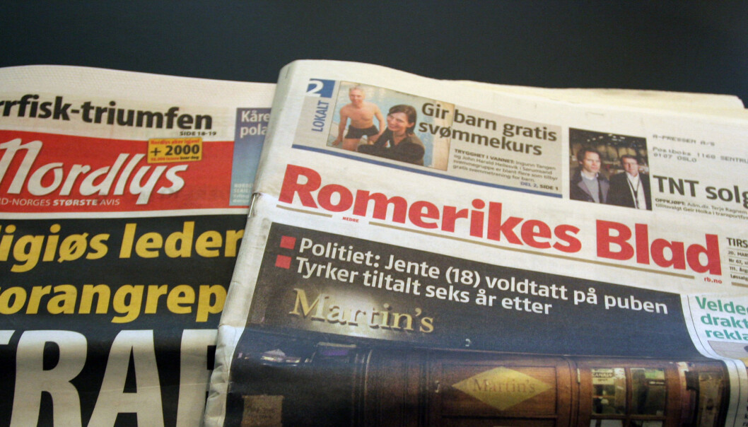 RAMMES: Torsdagens utgaver av tidligere A-presse-titler som Nordlys og Romerikes Blad rammes trolig av dataproblemmene flommen skapte onsdag. Illustrasjonsfoto: Glenn Slydal Johansen RAMMES: Torsdagens utgaver av tidligere A-presse-titler som Nordlys og Romerikes Blad rammes trolig av dataproblemmene flommen skapte onsdag. Illustrasjonsfoto: Glenn Slydal Johansen