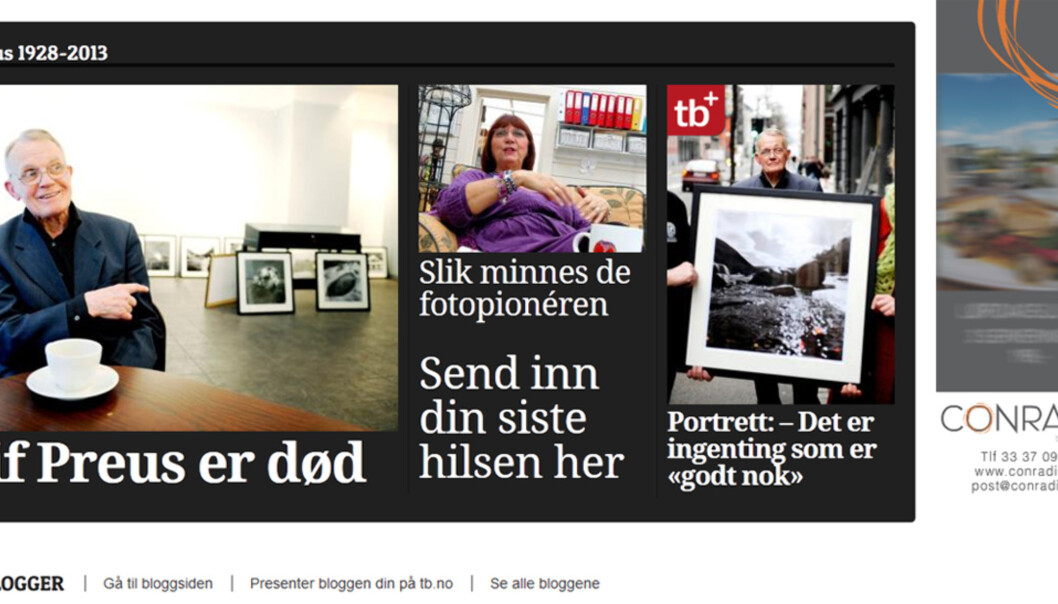 Noe gratis, noe mot betaling. Faksimile TB.no Noe gratis, noe mot betaling. Faksimile TB.no