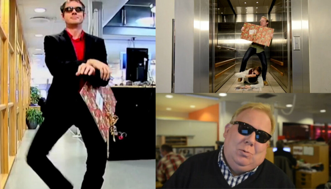 Drammens Tidende har kastet seg på Gangnam Style-bølgen. Foto: Drammens Tidende Drammens Tidende har kastet seg på Gangnam Style-bølgen. Foto: Drammens Tidende