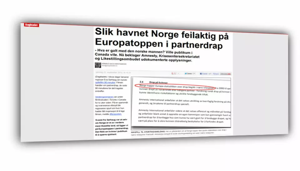 Faksimile Dagbladet.no 23. september 2012.