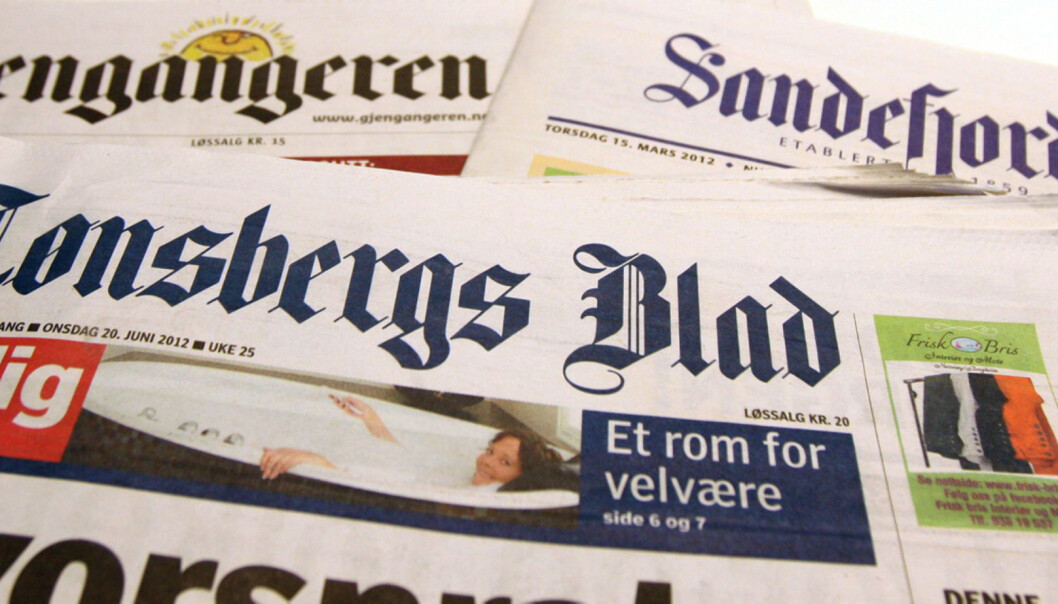 Tønsbergs Blad er den klart største av de tre avisene i Edda Vestfold. Foto: Martin Huseby Jensen Tønsbergs Blad er den klart største av de tre avisene i Edda Vestfold. Foto: Martin Huseby Jensen