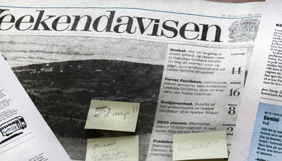 Weekendavisen er en av flere danske aviser som kritiseres for bruke mange frilansere. Foto: Kathrine Geard