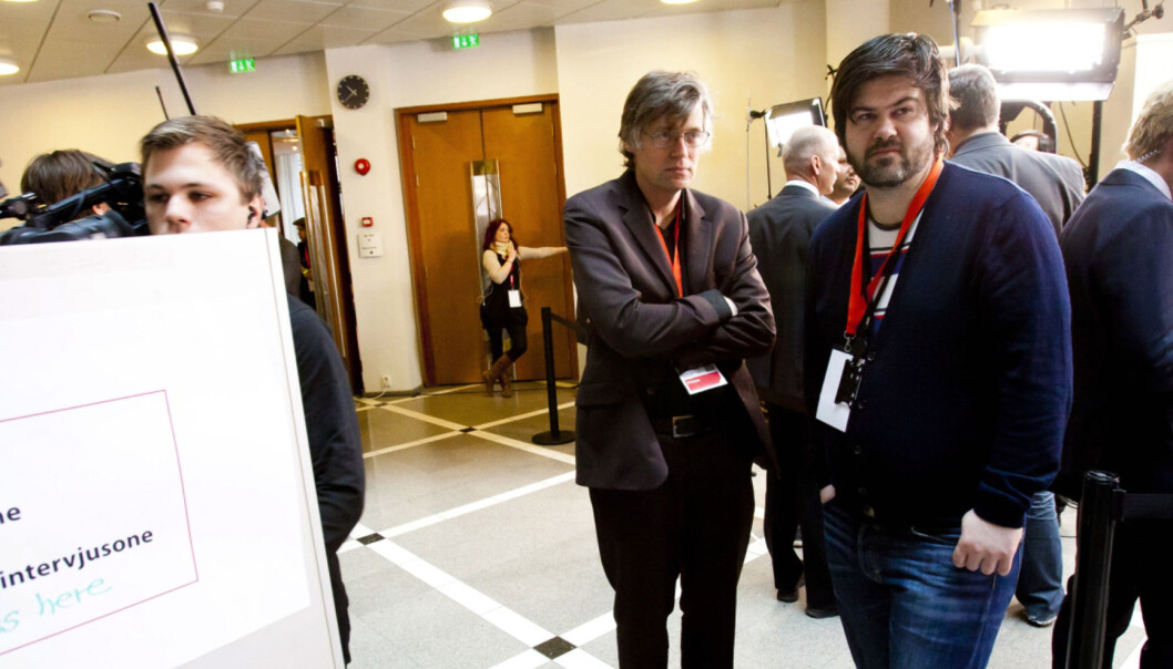 Intervjusonen i tinghuset. I midten VG-kommentator Anders Giæver. Foto:Kathrine Geard Intervjusonen i tinghuset. I midten VG-kommentator Anders Giæver. Foto:Kathrine Geard
