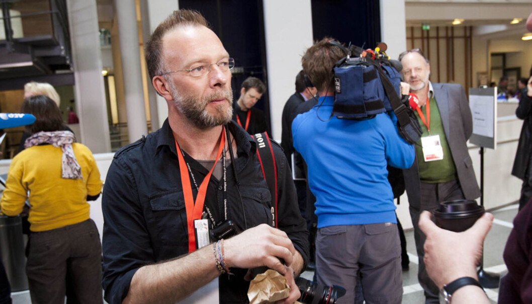 Fotograf Heiko Junge under en pause i hovedforhandlingene. Foto: Kathrine Geard Fotograf Heiko Junge under en pause i hovedforhandlingene. Foto: Kathrine Geard
