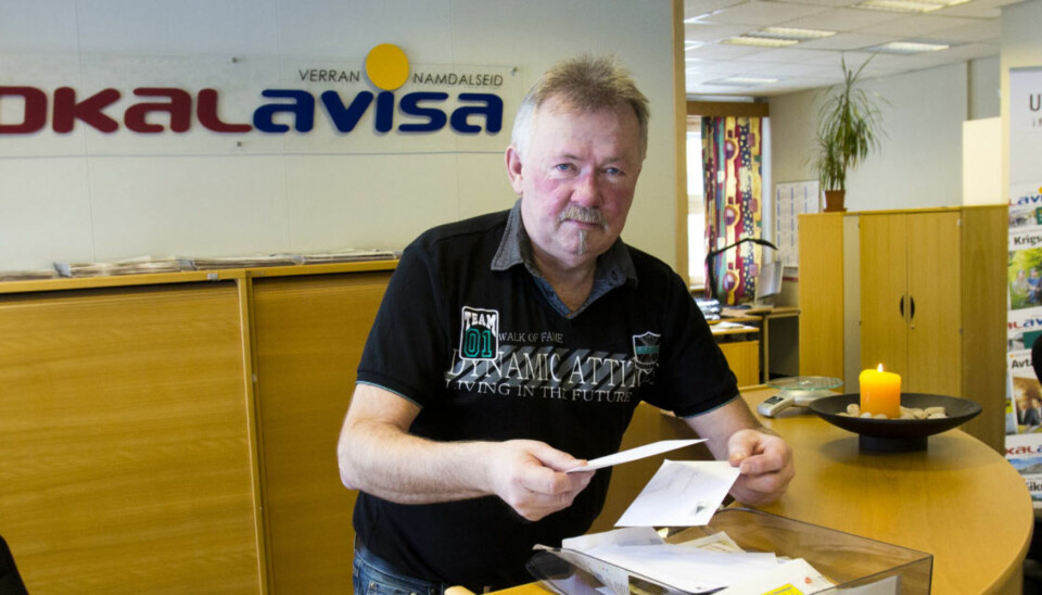 Redaktør Borgar Jønvik i Lokalavisa Verran-Namdalseid kan glede seg over at avisa blir godt mottatt i lokalsamfunnet. Foto:Kathrine Geard