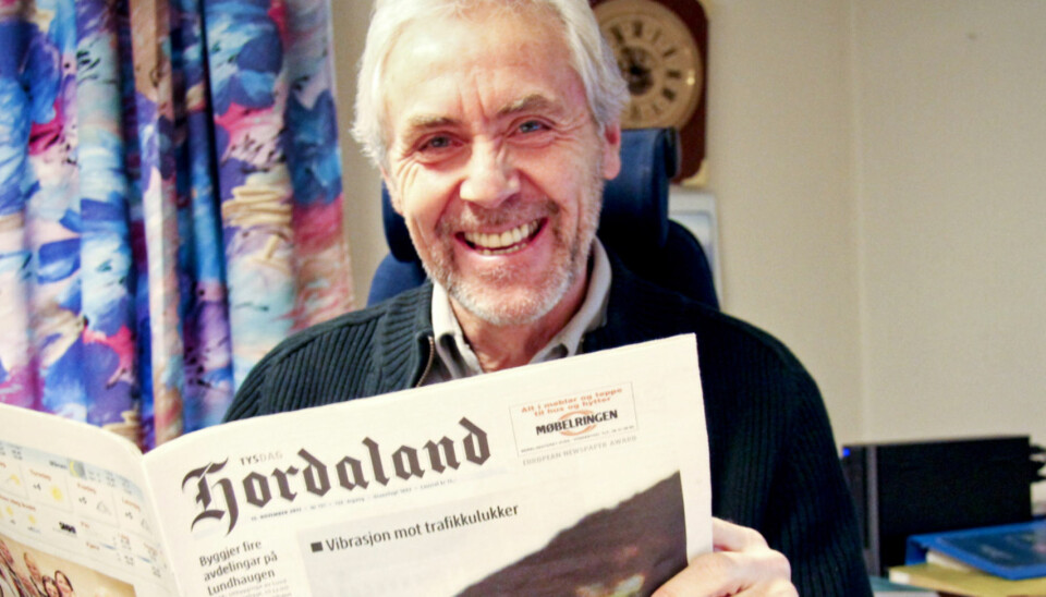 Redaktør Sigmund Midttun i Voss-avisen Hordaland. Foto: Frode Rene/Hordaland