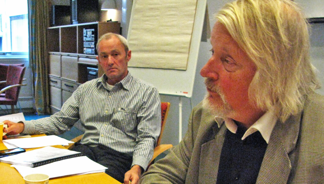 NPs generalsekretær Per Edgar Kokkvold besøkte NJs landsstyre onsag. Til venstre NJ-nestleder Thomas Spence. Foto: Bjørn Åge Mossin NPs generalsekretær Per Edgar Kokkvold besøkte NJs landsstyre onsag. Til venstre NJ-nestleder Thomas Spence. Foto: Bjørn Åge Mossin