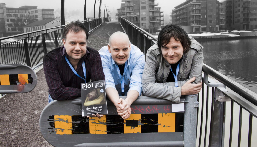 Erlend Frafjord, Jo Moen Bredeveien og Knut Gjerseth Olsen står bak det nye magasinet Plot. Foto:Kathrine Geard Erlend Frafjord, Jo Moen Bredeveien og Knut Gjerseth Olsen står bak det nye magasinet Plot. Foto:Kathrine Geard