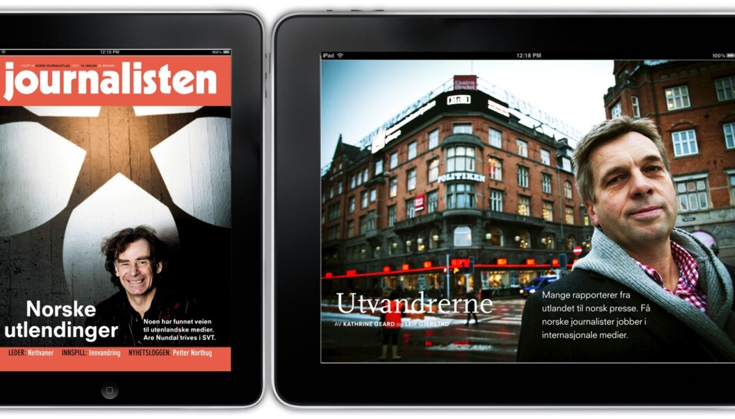 Slik ser forsiden og starten på reportasjen ut på iPad. Slik ser forsiden og starten på reportasjen ut på iPad.