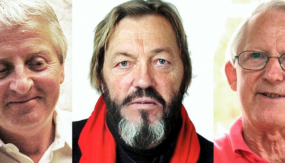 Roar Hagen (VG), JanO (Adressa) og Finn Graff (Dagbladet). Foto: Kathrine Geard/Jens Søraa (Adressa)/Birgit Dannenberg