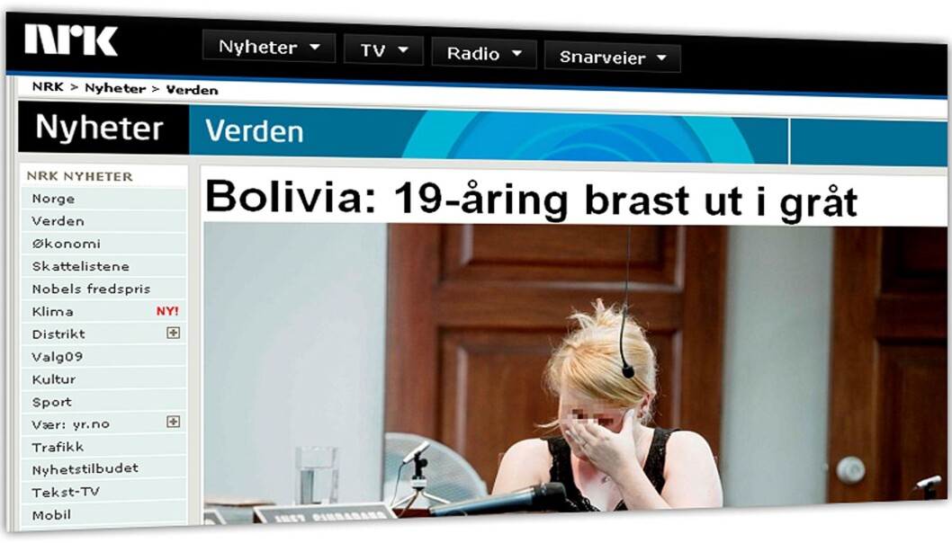 Faksimile av NRK.no 8. april 2010. Faksimile av NRK.no 8. april 2010.
