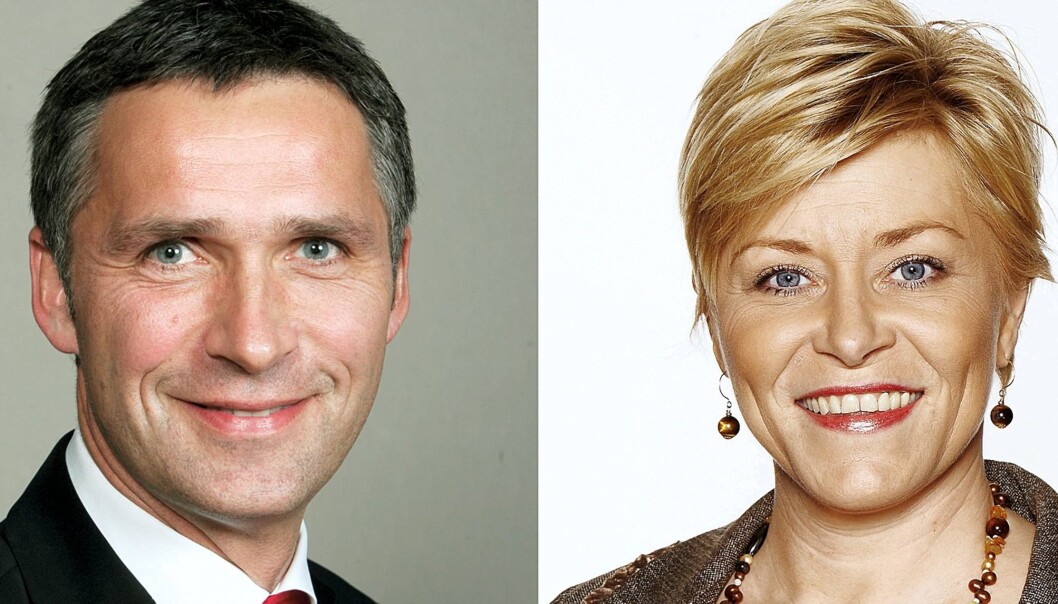Jens Stoltenberg og Siv Jensen. Foto: Bjørn Sigurdsøn/SMK og Bård Gudim Jens Stoltenberg og Siv Jensen. Foto: Bjørn Sigurdsøn/SMK og Bård Gudim