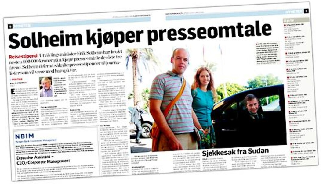 DN 13. september 2008. Foto: Faksimile DN 13. september 2008. Foto: Faksimile