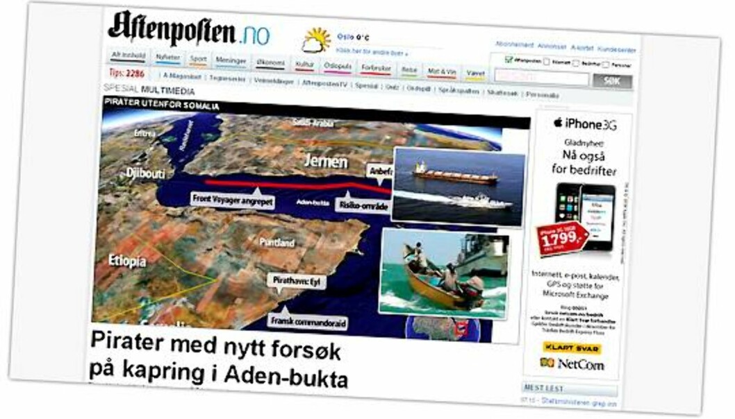 Skjermdump fra Aftenposten.no.