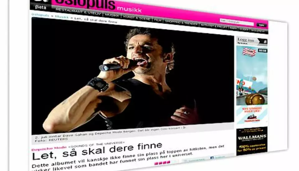 Det nyeste albumet til Depeche Mode kommer mandag 20. april, men ble anmeldt både i Dagsavisen og Aftenposten allerede 14. april. Faksimile: Aftenposten.no