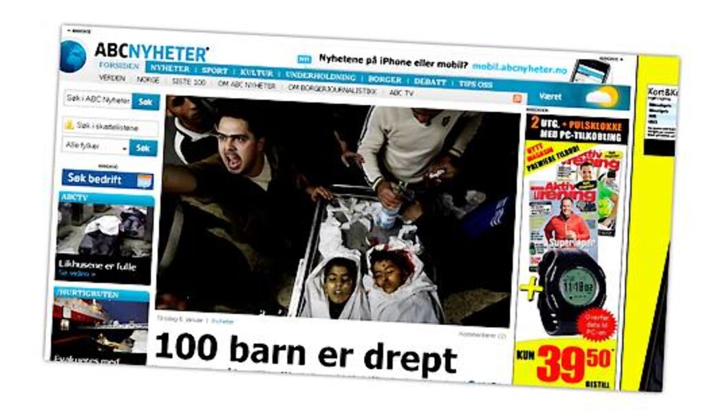 Skjermdump fra ABC Nyheter 6. januar 2009. Skjermdump fra ABC Nyheter 6. januar 2009.