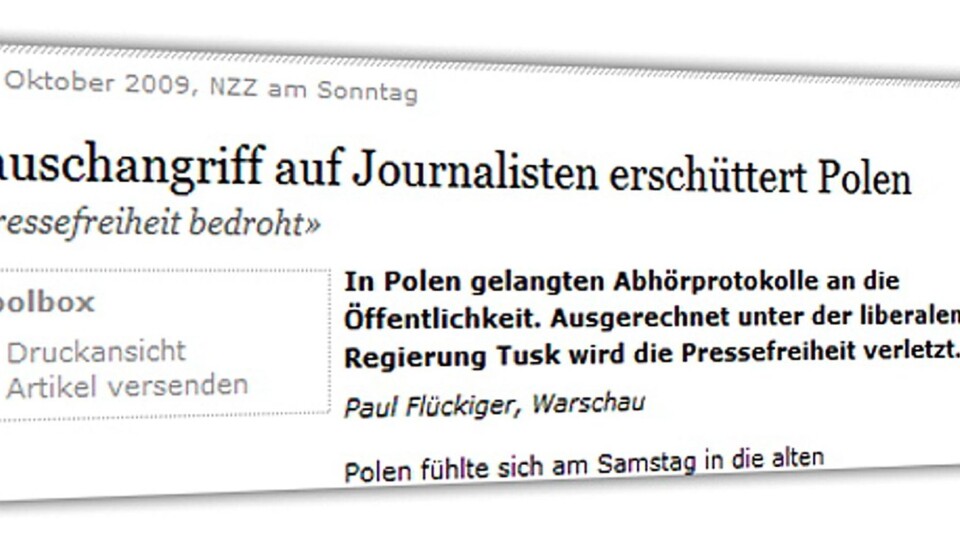 NZZ 18. oktober 2009. NZZ 18. oktober 2009.