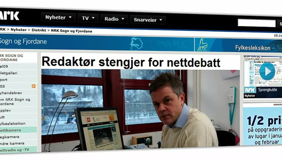 Faksimile fra NRKs nettsider.