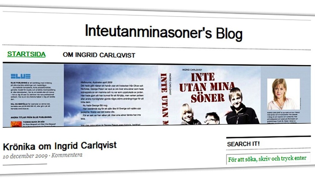 Fra Ingrid Carlqvists omstridte blogg. Fra Ingrid Carlqvists omstridte blogg.