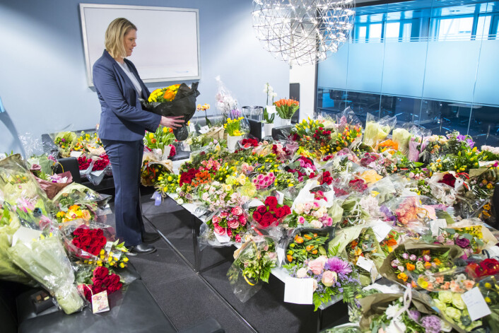Junge så etter øyeblikkene da Listhaug ikke kikket i kamera. – Jeg ville få frem det absurde i situasjonen, forteller han. Foto: Heiko Junge, NTB scanpix Junge så etter øyeblikkene da Listhaug ikke kikket i kamera. – Jeg ville få frem det absurde i situasjonen, forteller han. Foto: Heiko Junge, NTB scanpix