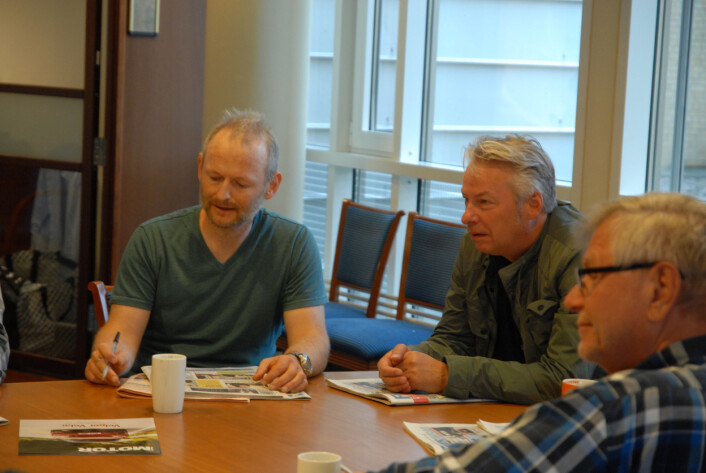 Fra venstre. Grunde Grimstad, IT-journalist, Sigurd Sveen, finansavdelingen og Bjørn Segrov Fra venstre. Grunde Grimstad, IT-journalist, Sigurd Sveen, finansavdelingen og Bjørn Segrov