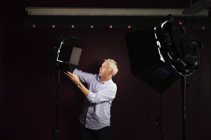 Håvard Bjelland i studio hvor blant annet videointervjuene «Øyenvitne» tas opp. Foto: Andrea Gjestvang Håvard Bjelland i studio hvor blant annet videointervjuene «Øyenvitne» tas opp. Foto: Andrea Gjestvang
