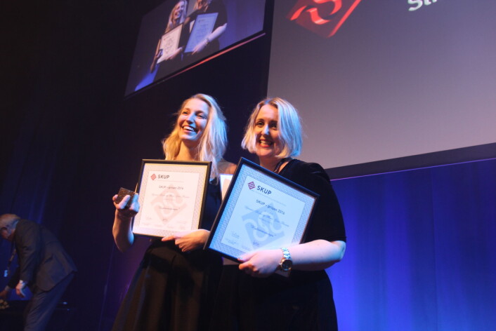 Mona Norman og Synnøve Åsebø da de mottok Skup-prisen i 2017. Foto: Martin Huseby Jensen Mona Norman og Synnøve Åsebø da de mottok Skup-prisen i 2017. Foto: Martin Huseby Jensen