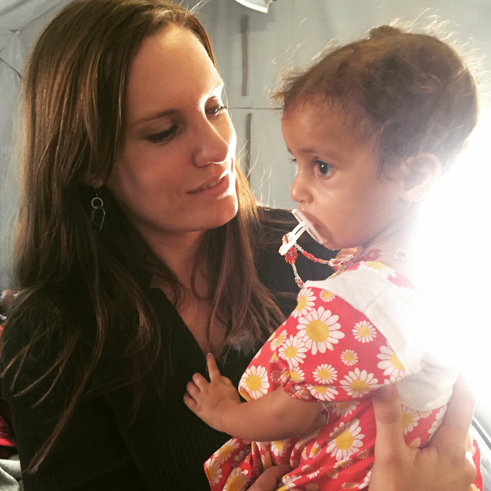 På sykehuset for underernærte barn i Qayyarah utenfor Mosul møtte Kristin Solberg lille Wassan på 1,5 år. Foto: Privat