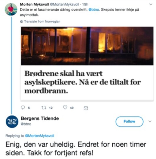 Skjermdump: Twitter Skjermdump: Twitter