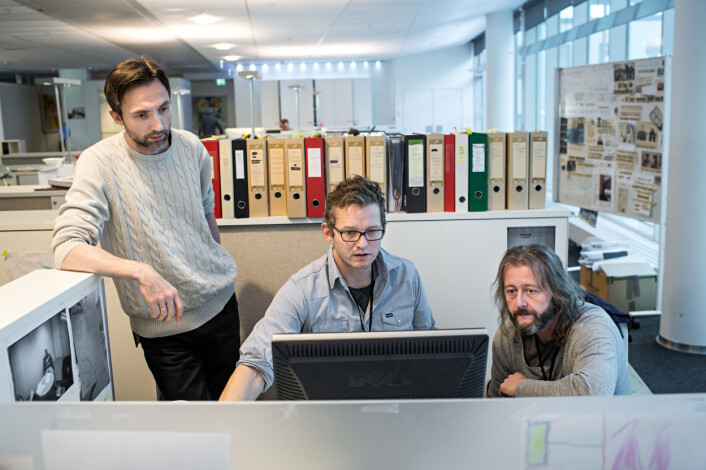 Journalistene Rune Vandvik (f.v), Thomas Ergo og Hans Petter Aass noen dager før publiseringen 30. januar. Foto: Jarle Aasland, Stavanger Aftenblad Journalistene Rune Vandvik (f.v), Thomas Ergo og Hans Petter Aass noen dager før publiseringen 30. januar. Foto: Jarle Aasland, Stavanger Aftenblad