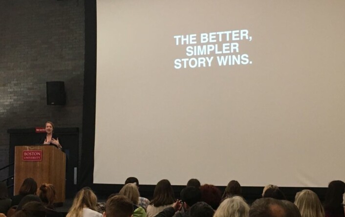 Redaktør i Upworthy, Amy O’ Leary fra hennes foredrag på the Power of Narrative i Boston i mars. Hun skal holde to sesjoner i Bergen. Redaktør i Upworthy, Amy O’ Leary fra hennes foredrag på the Power of Narrative i Boston i mars. Hun skal holde to sesjoner i Bergen.